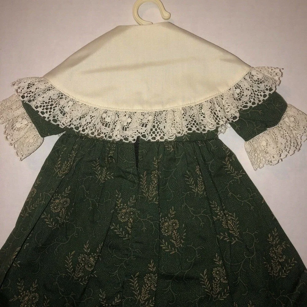 Period Doll Dress With Lace Overlay Collar